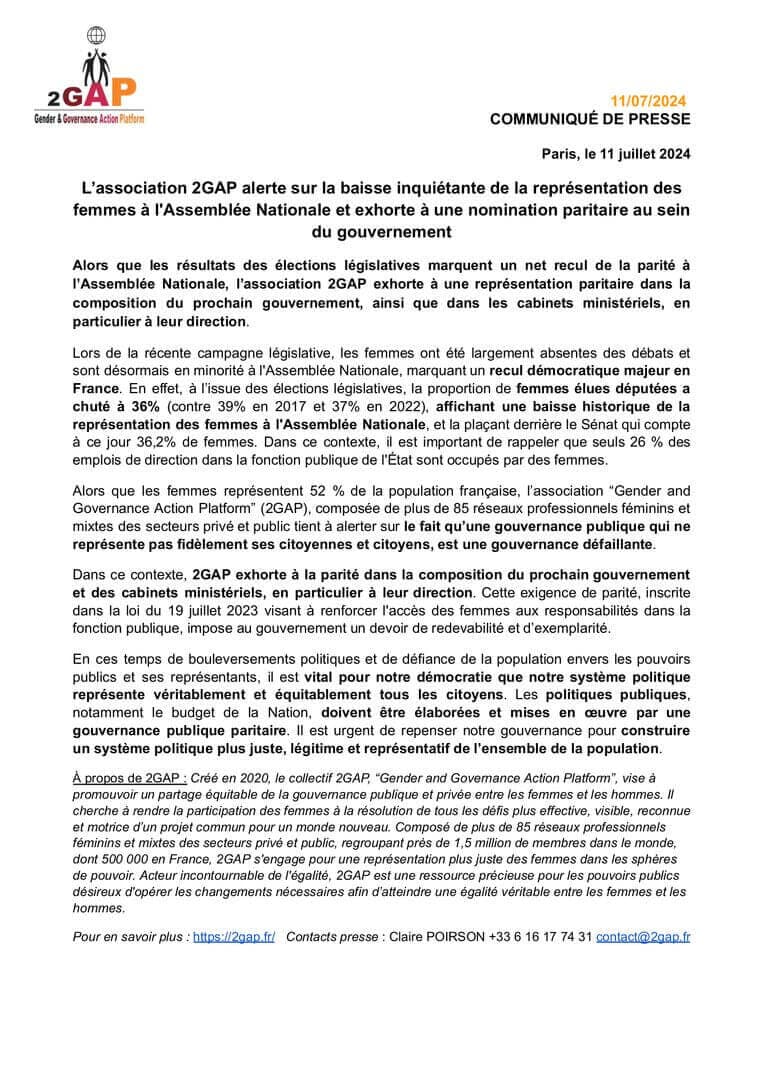 Communiqué de presse Juillet 2024